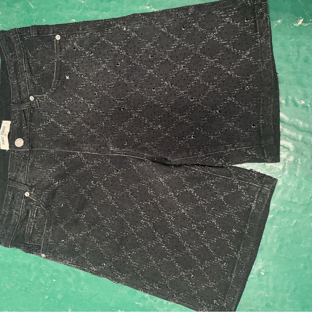 Almost Someday Gemstone Denim Jorts In The Washed Black Size 32